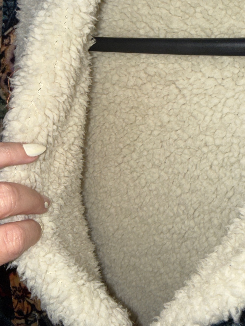 Floral Patchwork Teddy Jacket with Cream Sherpa Collar - Picture 6 of 13